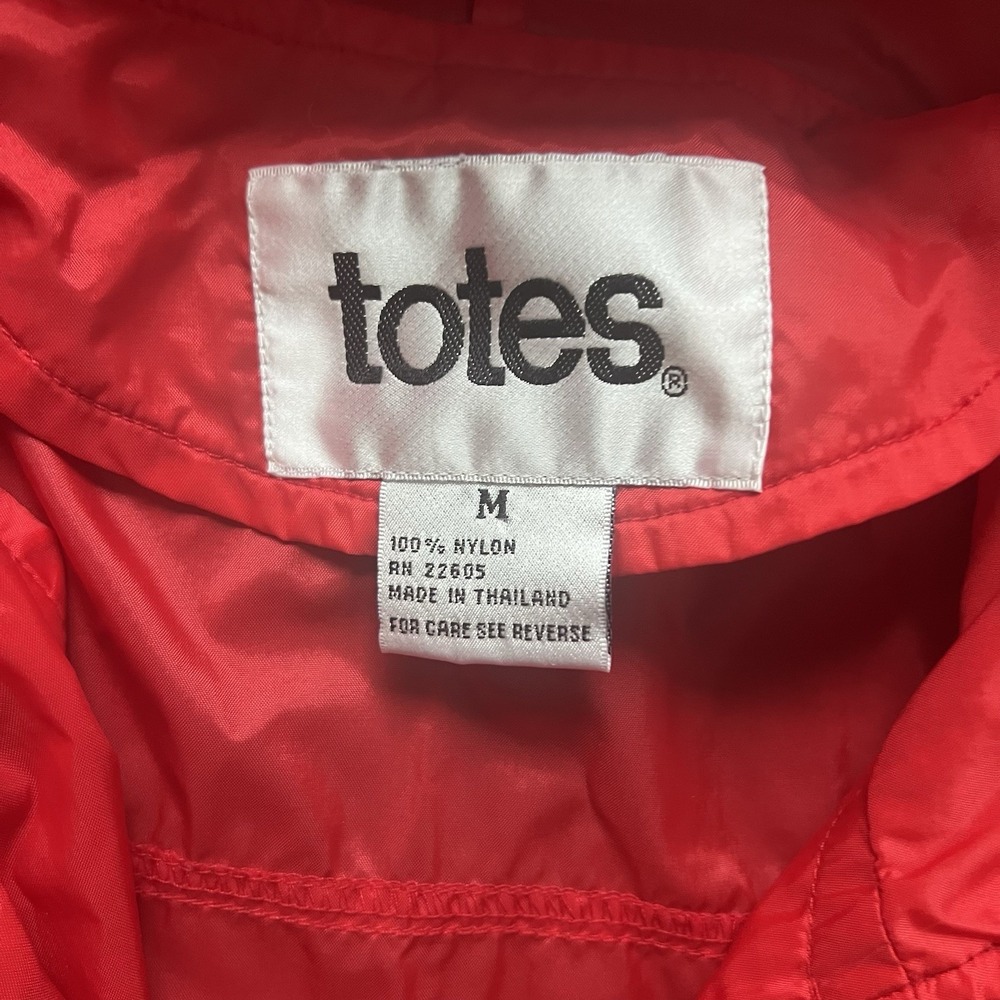 vintage 90s Totes Red windbreaker jacket In A Bag Med Womens Mens Y2K 1/2 Zip - Picture 6 of 11